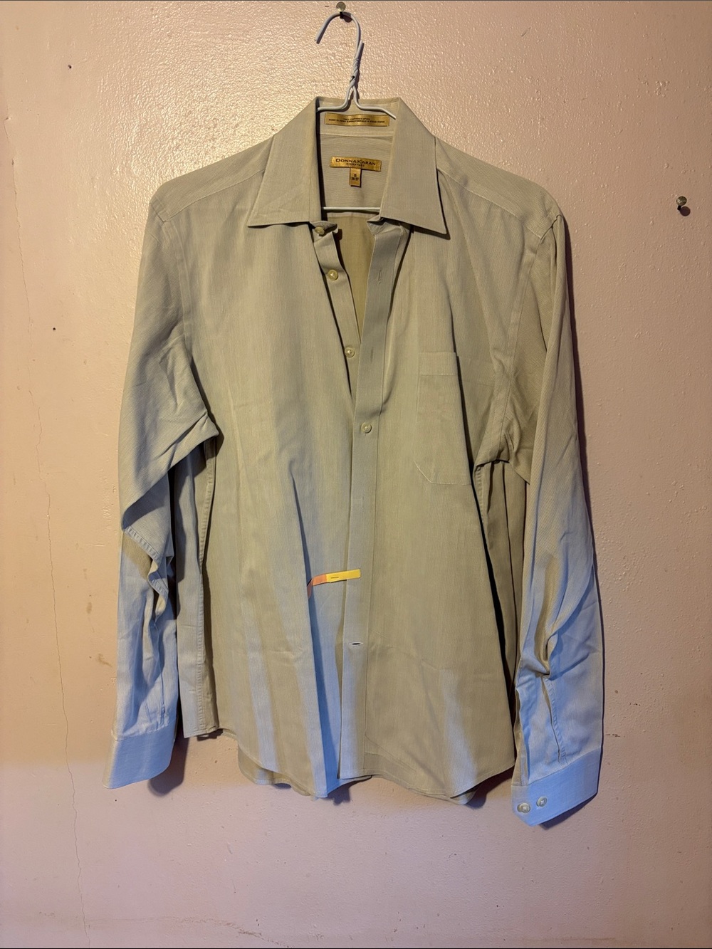 Donna Karan Pale Green Men's Dress Shirt - Long Sleeve